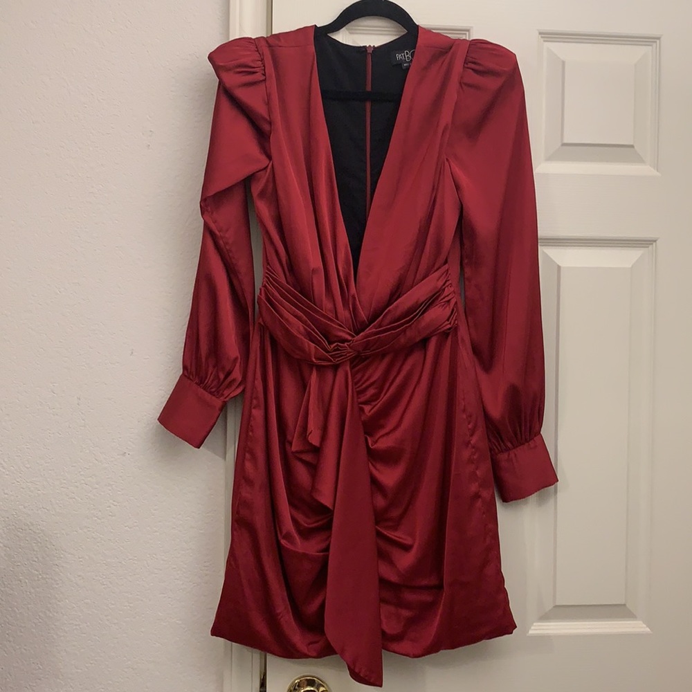 PatBo Red Ruched Dress - Picture 7 of 9